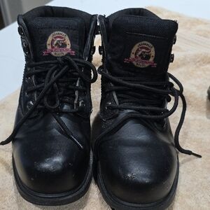 Brahma Men's Black Leather Boots Size 6.5